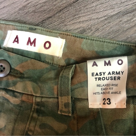 AMO Camo Ankle Pants Women’s Size 23 NWT Green Denim Army Premium Modern - Picture 10 of 12
